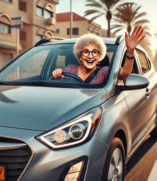 daniel-guy-car-agency-woman-driver-old-lady דניאל וגיא סוכנות רכב